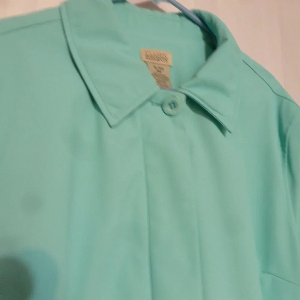 💙 Cozy Teal Zip-Up Long Rain Jacket / Trench Coat – NWOT 💙 Classic Elements | - Picture 3 of 11